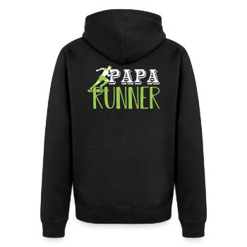 Dad Runner Runner Running Geschenk - Unisex Premium Bio Zip Hoodie - Schwarz - Hinten - Nico (187cm)