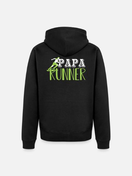 Dad Runner Runner Running Geschenk - Unisex Premium Bio Zip Hoodie - Schwarz