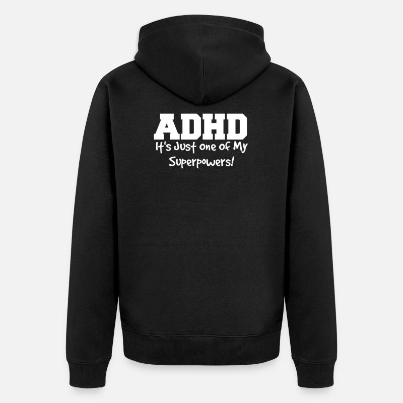 TDAH - Veste à capuche bio Premium Unisexe - noir