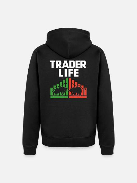 Trader Life - Unisex Premium Organic Zip Hoodie - black