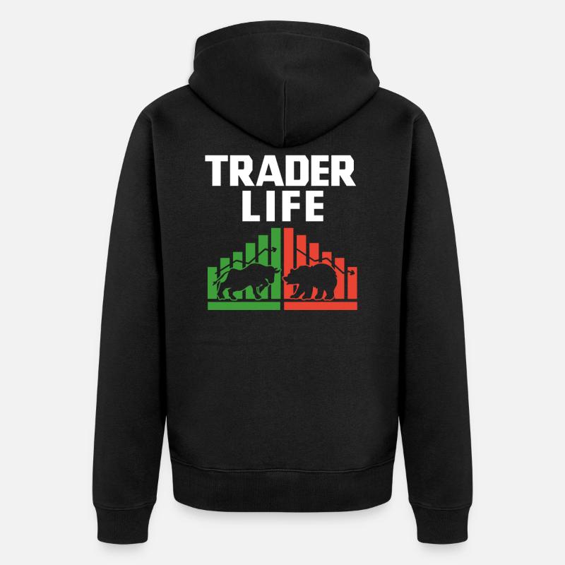 Trader Life - Unisex Premium Bio Zip Hoodie - Schwarz