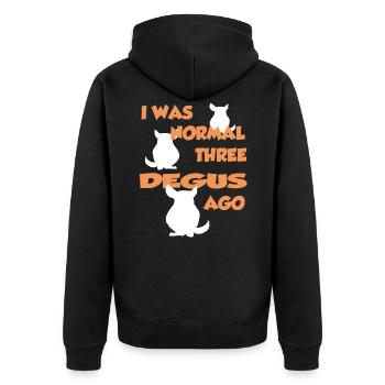 J'étais normal à trois degrés - T-shirt Degu - Veste à capuche bio Premium Unisexe - noir - Dos - Nico (187cm)