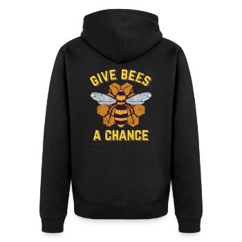 Bienen Retten Imker Honigbiene Imkerei - Unisex Premium Bio Zip Hoodie - Schwarz - Hinten - Nico (187cm)