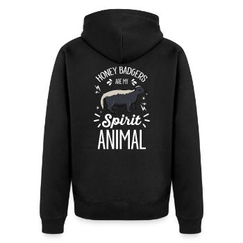 Honey Badgers Are My Spirit Animal - Unisex Premium Organic Zip Hoodie - black - Back - Nico (187cm)