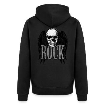 Motif de groupe de rock hard rock pour femmes et hommes - Veste à capuche bio Premium Unisexe - noir - Dos - Nico (187cm)