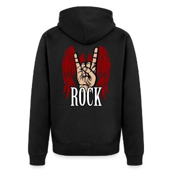 Motif de groupe de rock hard rock pour femmes et hommes - Veste à capuche bio Premium Unisexe - noir - Dos - Nico (187cm)