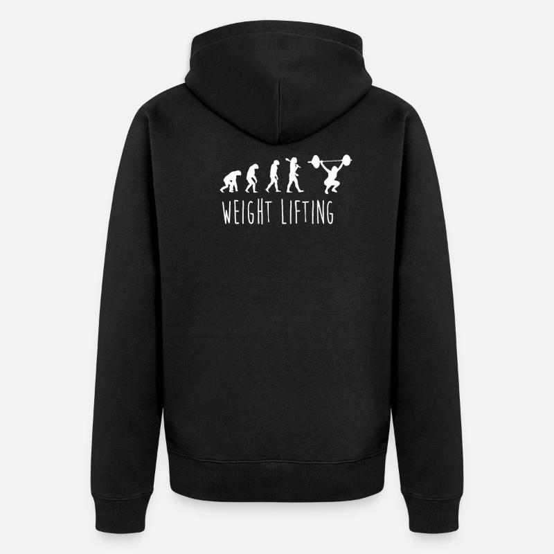 Weight Lifting Evolution - Unisex Premium Bio Zip Hoodie - Schwarz
