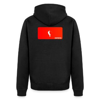 canyoning - Unisex Premium Organic Zip Hoodie - black - Back - Nico (187cm)
