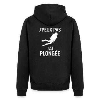 J'peux pas j'ai Plongée - Veste à capuche bio Premium Unisexe - noir - Dos - Nico (187cm)
