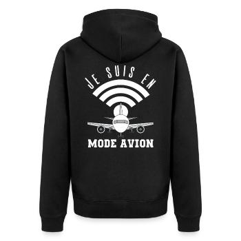 Mode Avion Silencieux - Veste à capuche bio Premium Unisexe - noir - Dos - Nico (187cm)