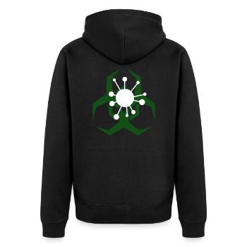 Corona Virus - Unisex Premium Bio Zip Hoodie - Schwarz - Hinten - Nico (187cm)