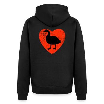 Love My Gooses Design - Unisex Premium Bio Zip Hoodie - Schwarz - Hinten - Nico (187cm)