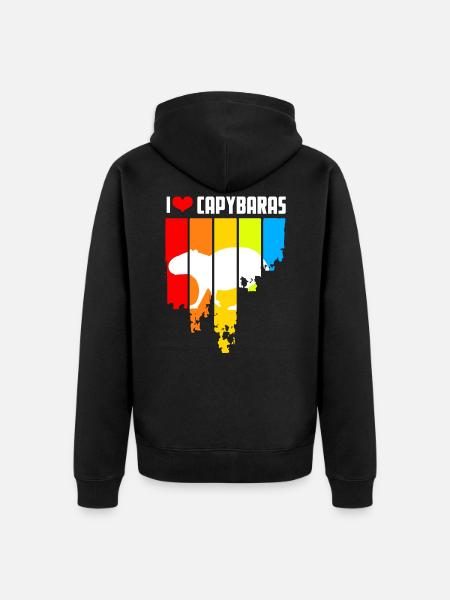Retro capybara design - Unisex Premium Organic Zip Hoodie - black