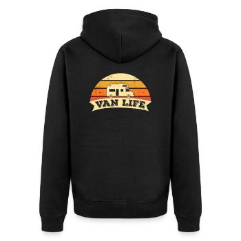 RV Camper Caravan Van RV Gift - Unisex Premium Organic Zip Hoodie - black - Back - Nico (187cm)