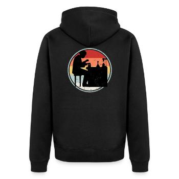 Microbiologist VINTAGE COLLECTION - Unisex Premium Organic Zip Hoodie - black - Back - Nico (187cm)