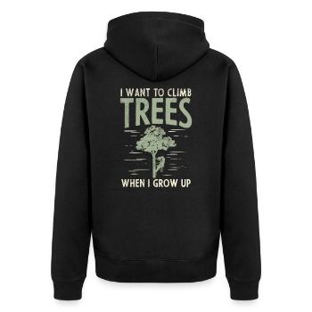Cadeau de grimpeur d'arbre - Veste à capuche bio Premium Unisexe - noir - Dos - Nico (187cm)
