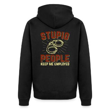 Police officer enforcement officer - Unisex Premium Organic Zip Hoodie - black - Back - Nico (187cm)