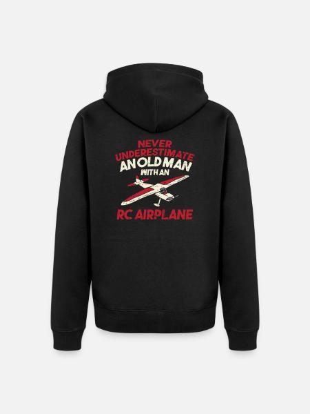 RC Airplane remote controlled aircraft - Unisex Premium Organic Zip Hoodie - black