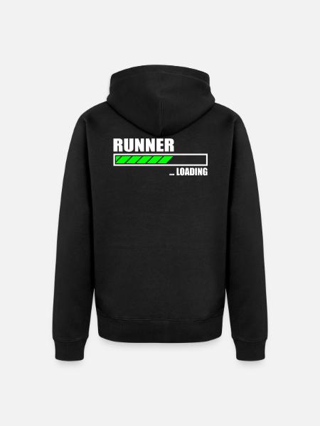 Runner loading bar - Unisex Premium Organic Zip Hoodie - black