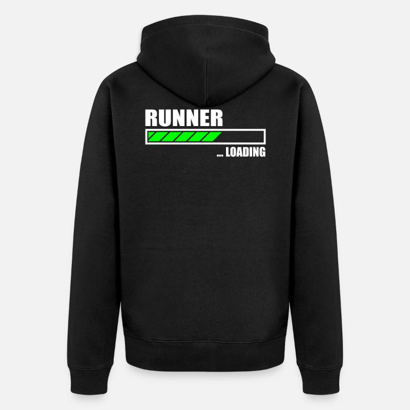 Runner Loading Bar - Unisex Premium Bio Zip Hoodie - Schwarz