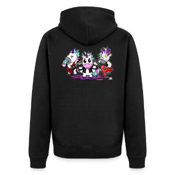 Einhorn Geschenk Für Frauen, Herren Und Kinder - Unisex Premium Bio Zip Hoodie - Schwarz - Hinten - Nico (187cm)