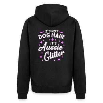 Australian Shepherd Mama Mistress Dog - Unisex Premium Organic Zip Hoodie - black - Back - Nico (187cm)