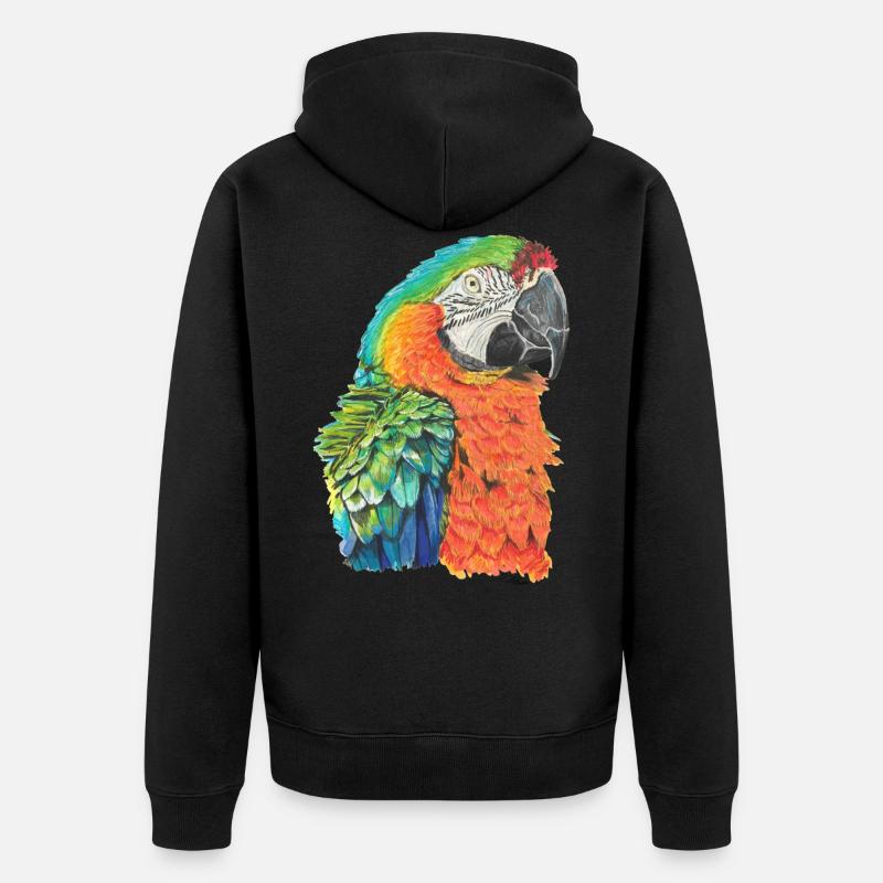 perroquet - Veste à capuche bio Premium Unisexe - noir