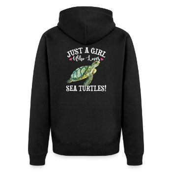 Tortue marine - Veste à capuche bio Premium Unisexe - noir - Dos - Nico (187cm)