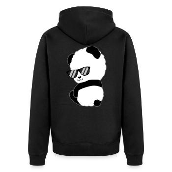 Panda mignon lunettes de soleil cadeau ours panda - Veste à capuche bio Premium Unisexe - noir - Dos - Nico (187cm)