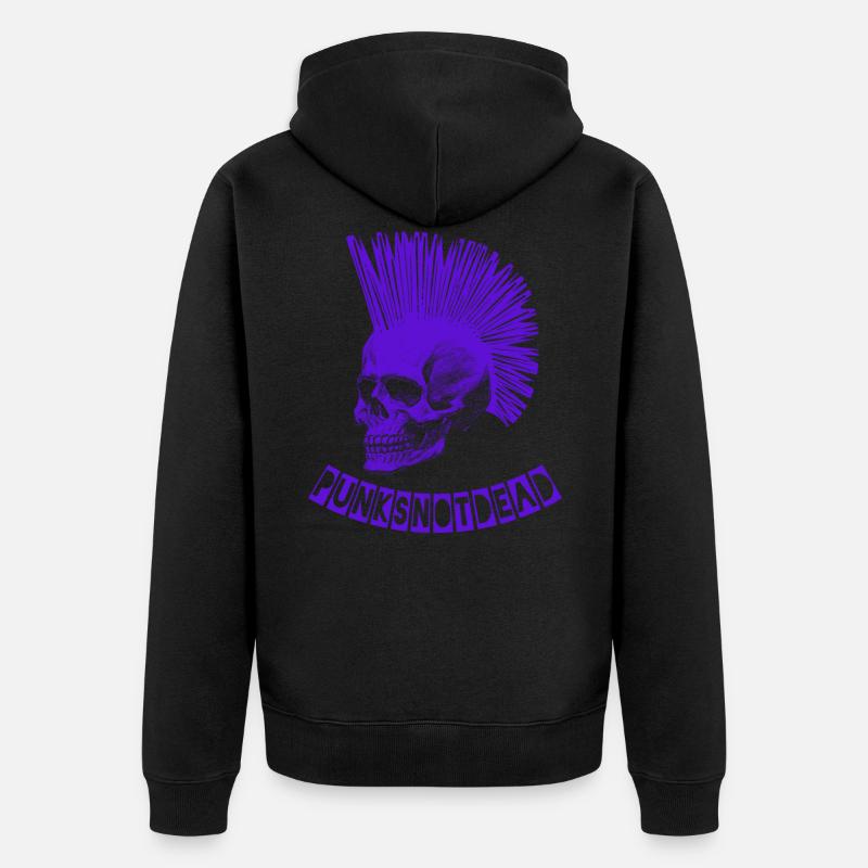 Punks Not Dead Punker Skull Skull Coiffure - Veste à capuche bio Premium Unisexe - noir