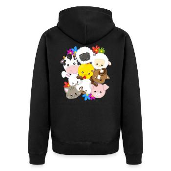 Animaux de ferme animaux fermier agriculteur cadeau - Veste à capuche bio Premium Unisexe - noir - Dos - Nico (187cm)