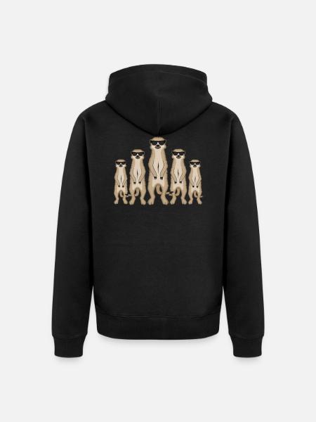 Cadeau drôle de lunettes de soleil gang suricate - Veste à capuche bio Premium Unisexe - noir