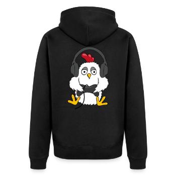 Gamer Chicken Chicken Gamer Funny Gift - Unisex Premium Organic Zip Hoodie - black - Back - Nico (187cm)