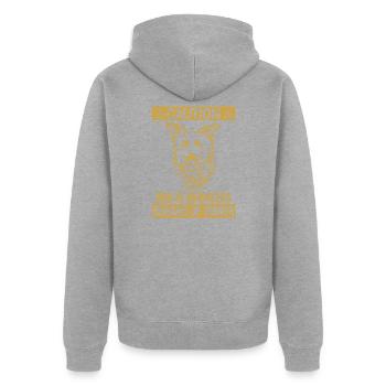 Border Collie - Unisex Premium Organic Zip Hoodie - heather grey - Back - Nico (187cm)