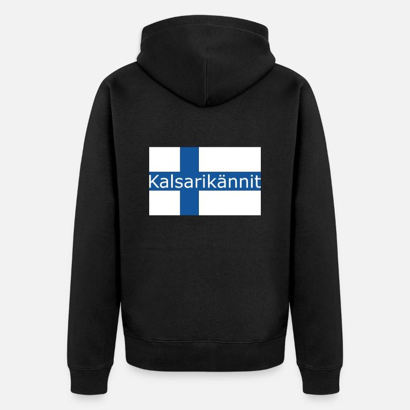 Drapeau Kalsarikännit Finlande - Veste à capuche bio Premium Unisexe - noir