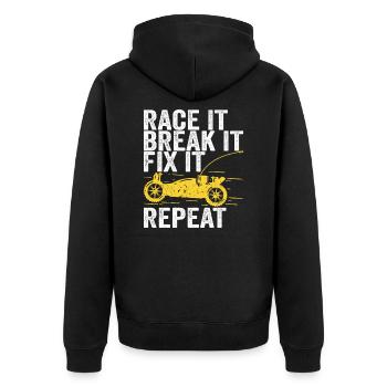 Ferngesteuertes Auto RC Car Geschenk - Unisex Premium Bio Zip Hoodie - Schwarz - Hinten - Nico (187cm)