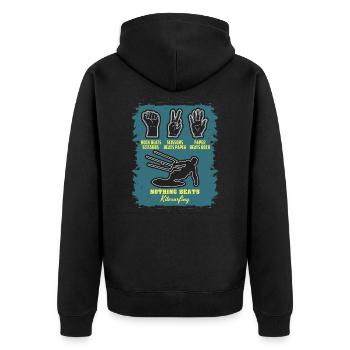 Kitesurfing Kitesurfing Kiteboarding - Unisex Premium Organic Zip Hoodie - black - Back - Nico (187cm)