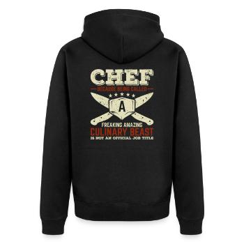 Chef Chef Chef Star Chef - Veste à capuche bio Premium Unisexe - noir - Dos - Nico (187cm)