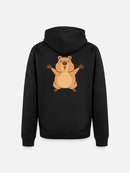 Quokka - wants to embrace. - Unisex Premium Organic Zip Hoodie - black