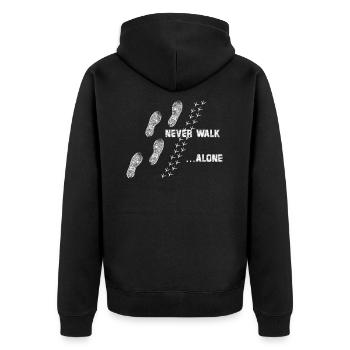 ne jamais marcher seul poulet perruche - Veste à capuche bio Premium Unisexe - noir - Dos - Nico (187cm)