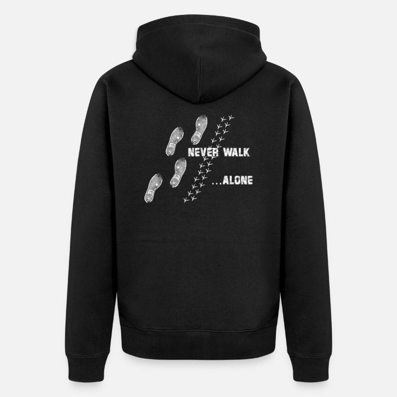 never walk alone budgie chicken - Unisex Premium Organic Zip Hoodie - black