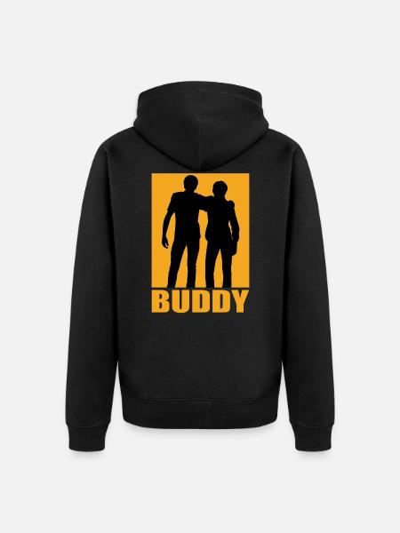 Buddy design - Unisex Premium Organic Zip Hoodie - black