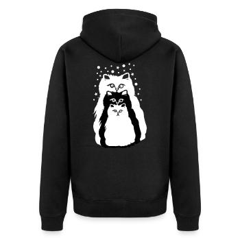 Cat cats - Unisex Premium Organic Zip Hoodie - black - Back - Nico (187cm)