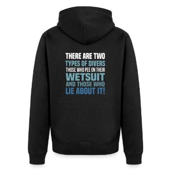 Taucher Tauchen Geschenk - Unisex Premium Bio Zip Hoodie - Schwarz - Hinten - Nico (187cm)