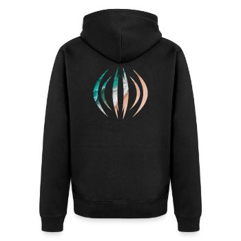 Meer - Unisex Premium Bio Zip Hoodie - Schwarz - Hinten - Nico (187cm)