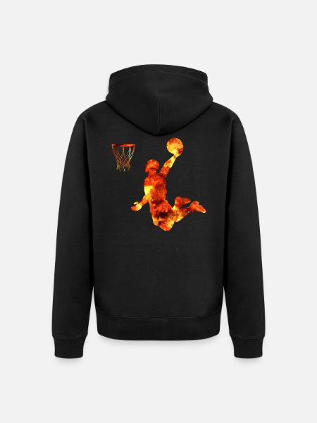 Basketball dunking gift basketball player - Unisex Premium Organic Zip Hoodie - black