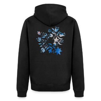 Fleurs et feuilles - Veste à capuche bio Premium Unisexe - noir - Dos - Nico (187cm)