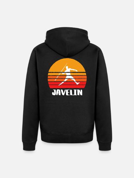 Javelin Sunset - Unisex Premium Organic Zip Hoodie - black
