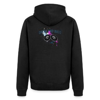 Drum and Bass - Unisex Premium Bio Zip Hoodie - Schwarz - Hinten - Nico (187cm)
