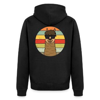 Lama alpaga drôle cadeau femmes hommes enfants - Veste à capuche bio Premium Unisexe - noir - Dos - Nico (187cm)